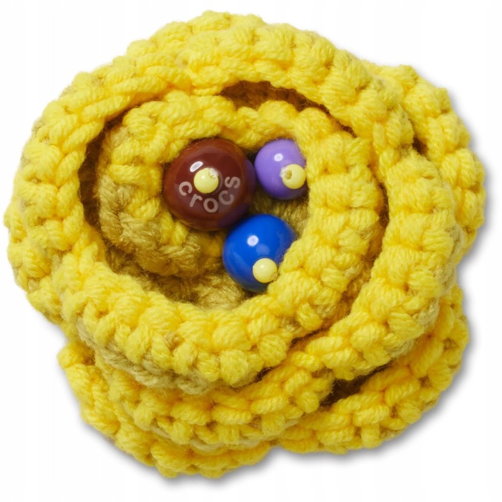 Crocs, Accesoriu incaltaminte Jibbitz, Yellow Crochet Floral, Multicolor