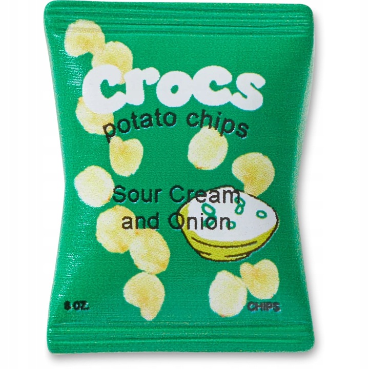 Crocs, Accesoriu incaltaminte Jibbitz, Green Chip Bag, Multicolor