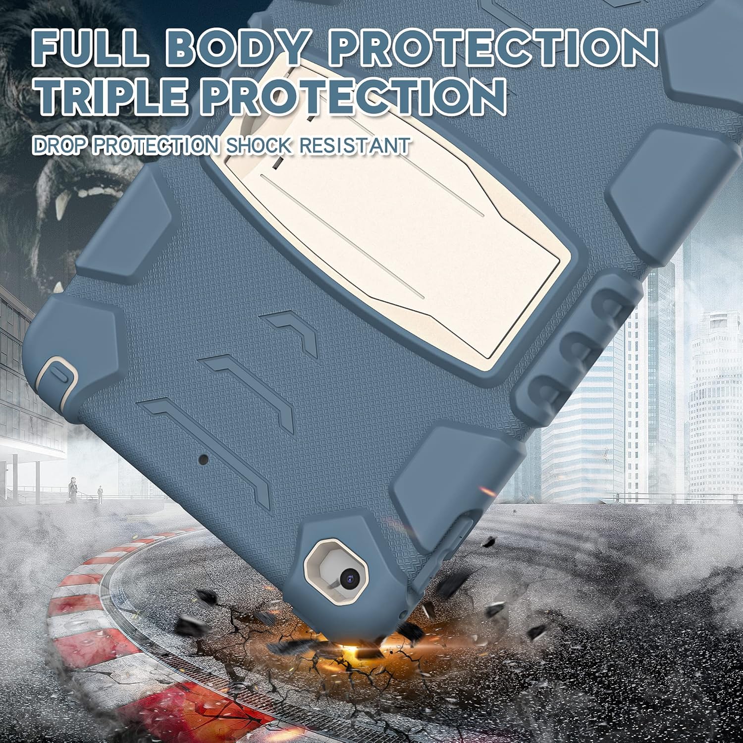Husa Sigloo pentru iPad Mini 4/5 (2015/2019), 7.9" –Protectie Antisoc, Suport Reglabil, Gri