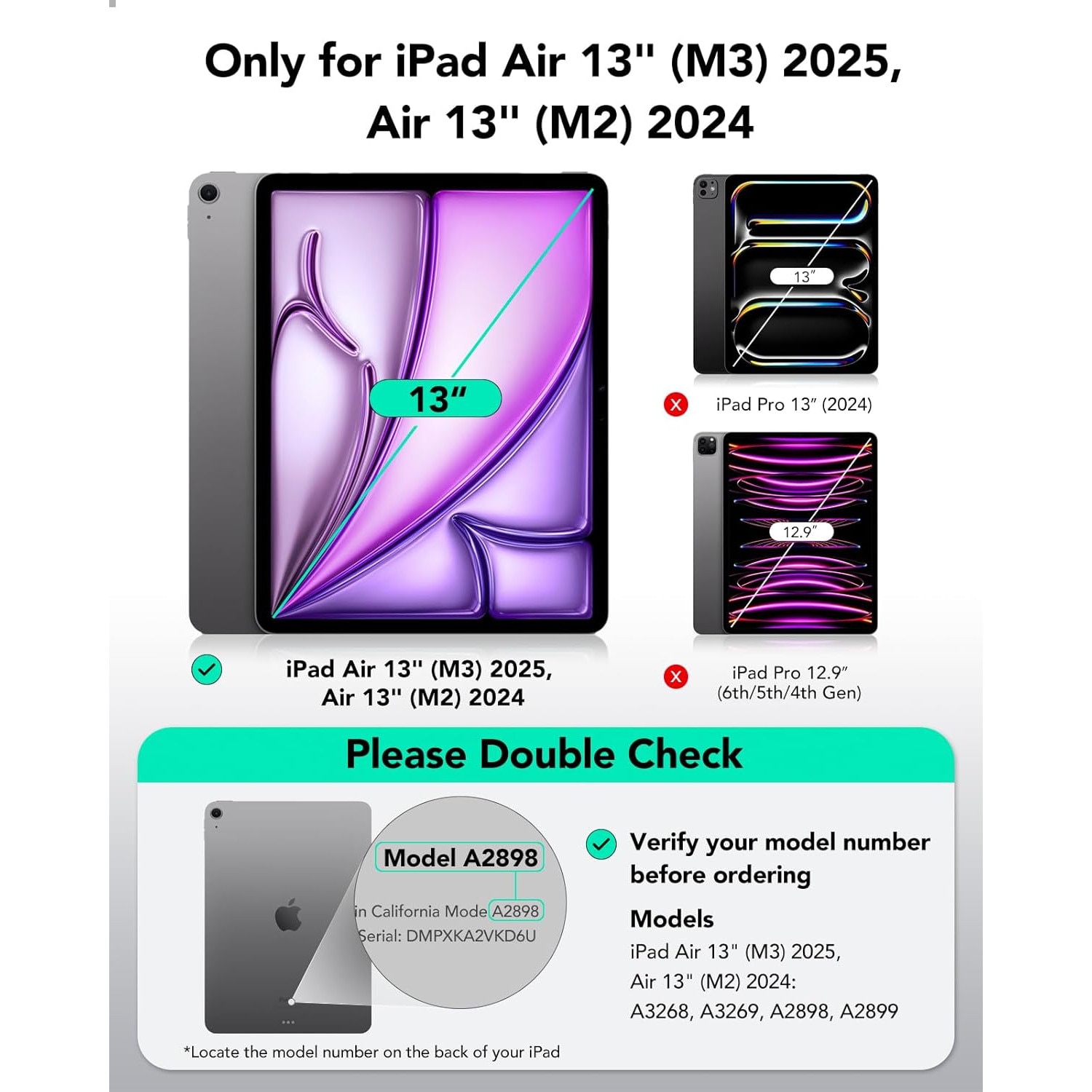Husa ESR compatibila iPad Air 13 Inch (2025/2024), protectie Shock & Drop, suport magnetic/wireless charging Apple Pencil Pro, Pencil (USB-C), Clear Purple