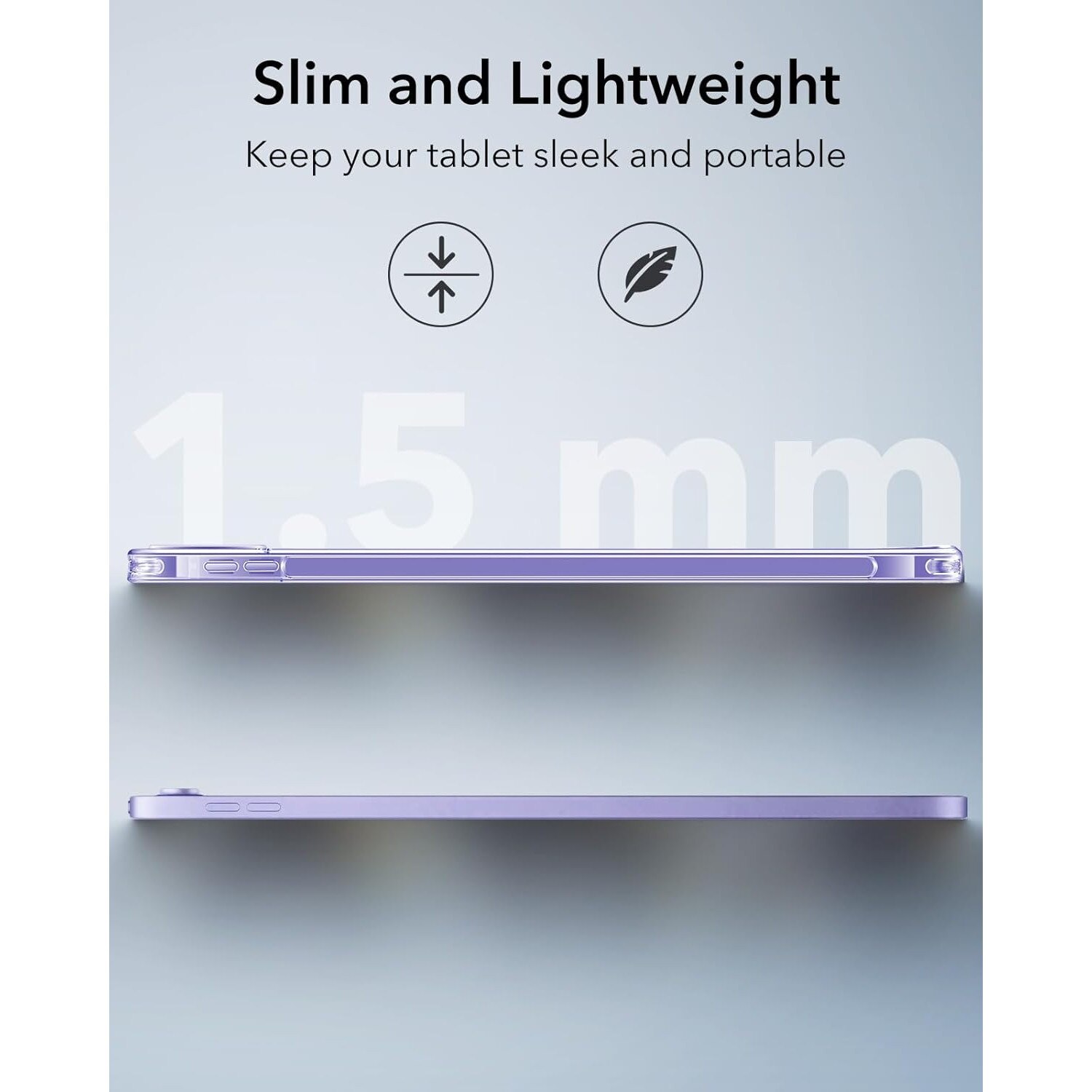 Husa ESR compatibila iPad Air 13 Inch (2025/2024), protectie Shock & Drop, suport magnetic/wireless charging Apple Pencil Pro, Pencil (USB-C), Clear Purple