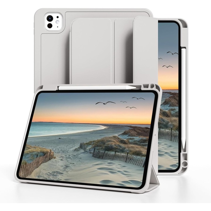 Husa GKABXY Compatibila cu iPad Pro 13 inch 2024, Gri