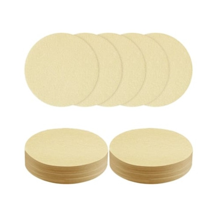 Filtre de cafea rotunde 100 x 51mm, set de 100 bucati, pentru aparate de cafea si espresso, Beijiyi Natural
