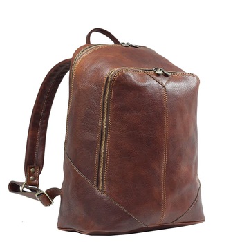 Rucsac din piele naturala cognac, Suveran, made in italy Rucsac din piele naturala cognac, Suveran, made in italy
