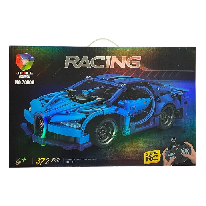 JIQILE NO.70009 sportkocsi építőmodell – 372 darab, RC távirányítóval