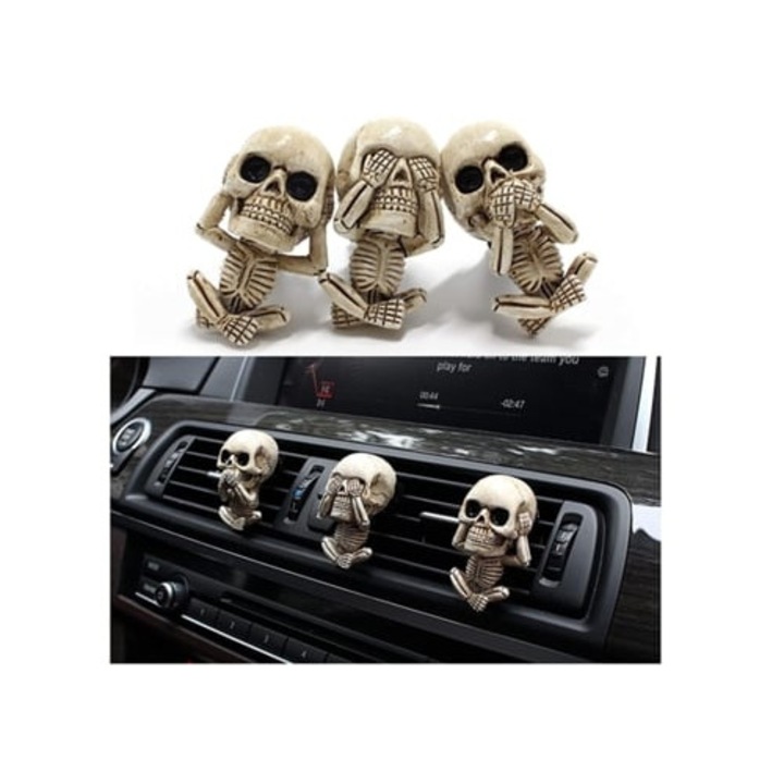 Autó illatosító, Halloween koponya dekoráció, gótikus belső kiegészítő, ajándék autóba