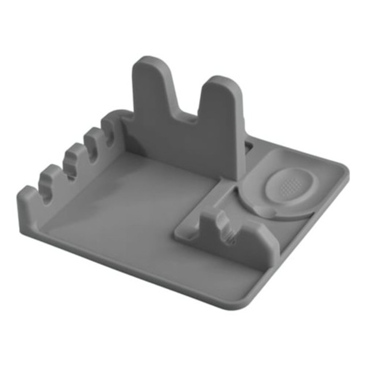 Поставка за прибори, силиконова, сива