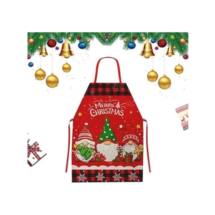 Sorturi bucatarie, Schita de Craciun, 3 pitici, model grila, multicolor