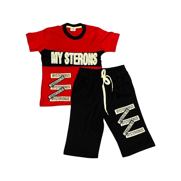 Compleu pentru copii, Bumbac, My Sterons, Rosu, Rosu/Negru