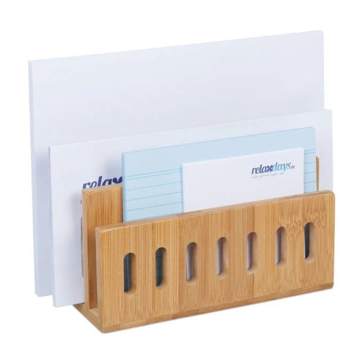 Northix természetes bambusz levéltartó, 3 rekeszes, 30x20x15cm