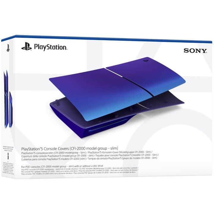 Калъф Sony Slim Chroma за PlayStation 5, синьо, включва странични панели
