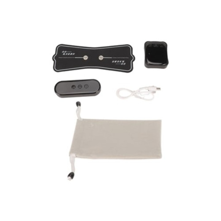 Plasture electric de masaj pentru gat, 8 moduri, 19 trepte de intensitate, negru