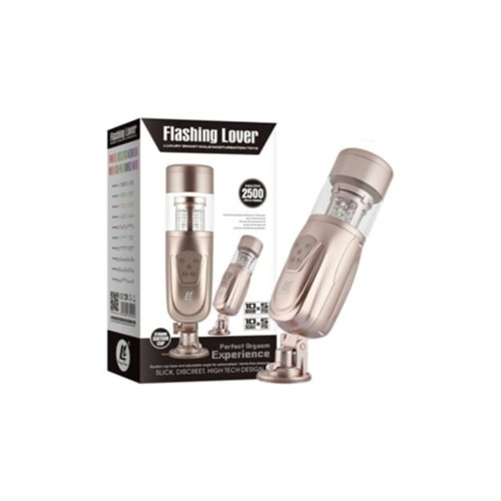 Помпа за мъже, вибрираща и с бутащо движение, златна