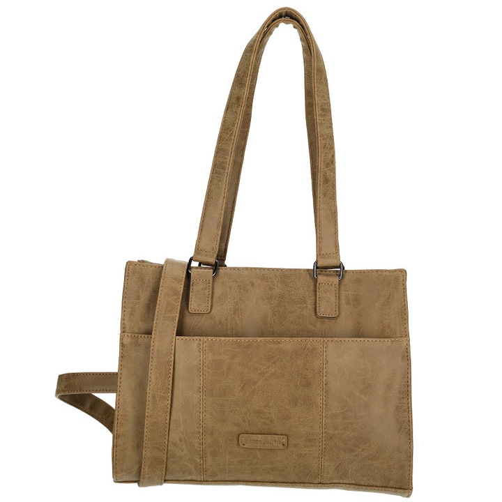 Geantă de umăr Enrico Benetti Kate, 24x32x10cm, poliuretandwqf, Maro, 32 x 24 x 11 cm