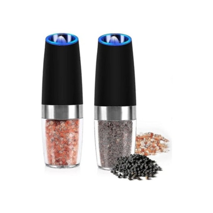 Rasnita electrica pentru piper si sare Aquaforge, set de 2 bucati