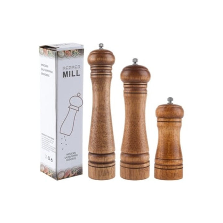 Set de 3 rasnite din lemn pentru piper Aquaforge