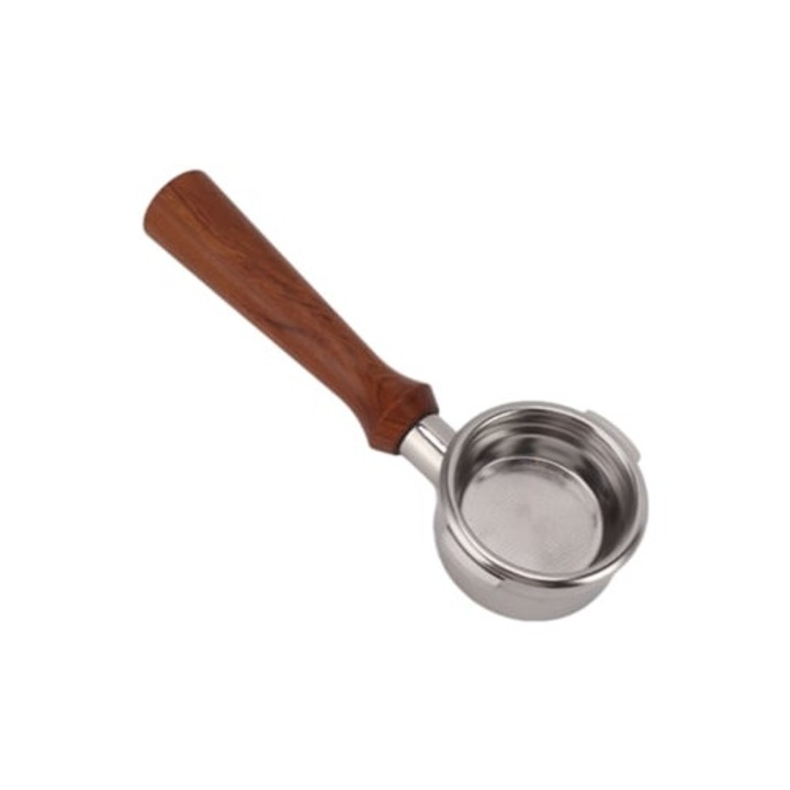 Portafiltru fara fund 58mm cu 2 urechi, maner din lemn