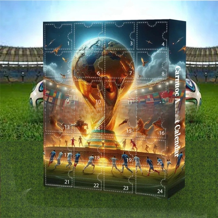 Cutie de Advent, set 24 piese, fotbal Cupa Mondiala, jucarii interactive copii