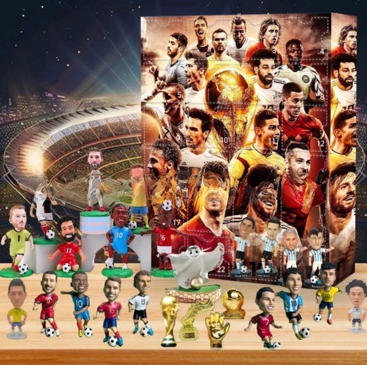 Cutie de Advent, set 24 piese, fotbal Cupa Mondiala, jucarii interactive copii