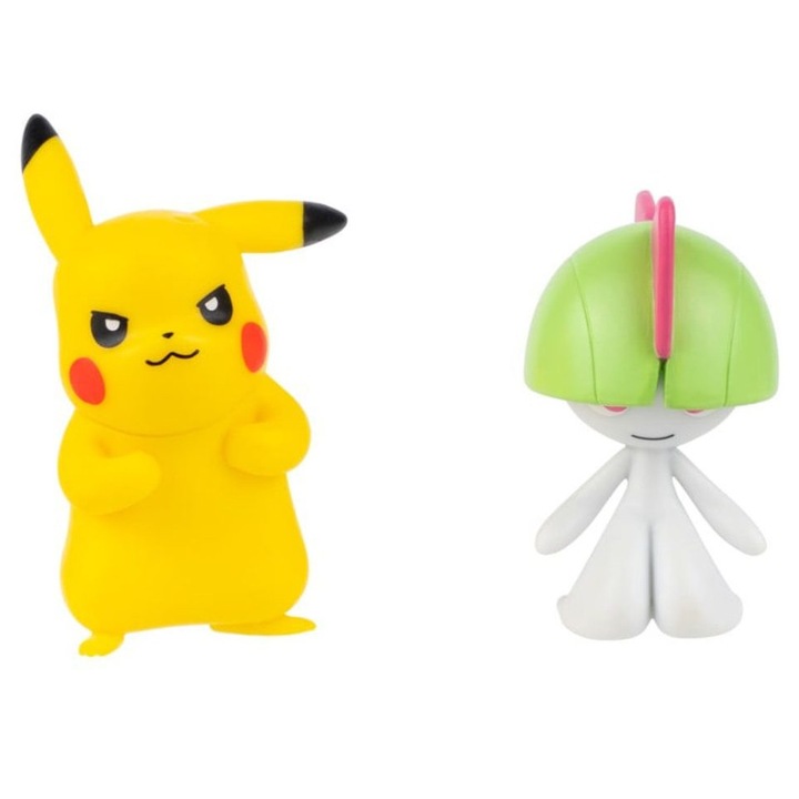 Set 2 figurine Je Joue Pokemon Battle, Ralts & Pikachu, multicolor, 5cm