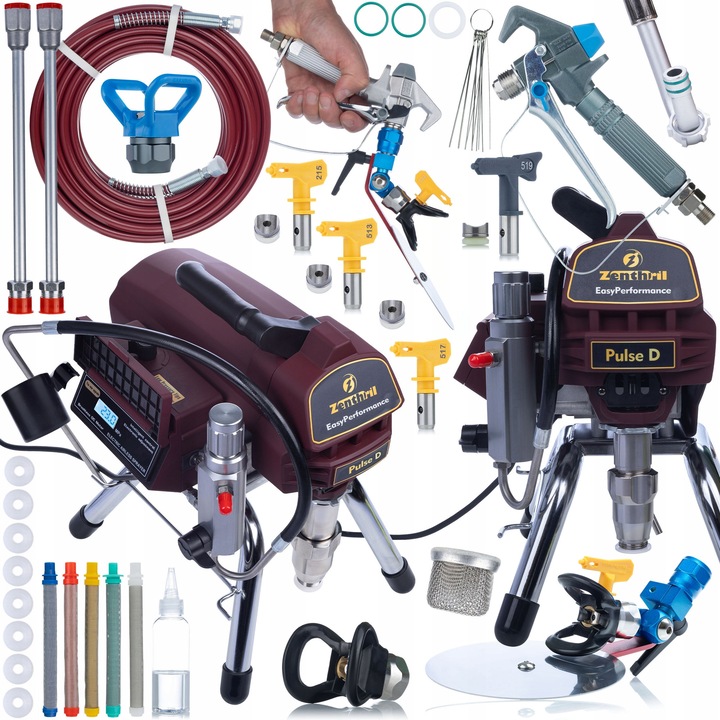Агрегат Zenthril Pulse D 2000W, пълен комплект аксесоари, 15м маркуч, 4 вида дюзи