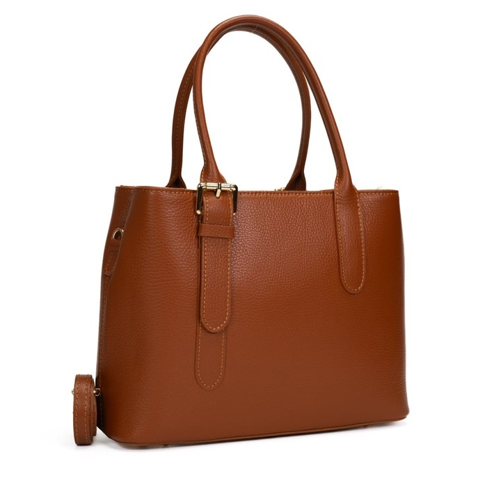 Poseta Piele Sofia - Coniac, Geanta Office din Piele Naturala, Geanta, Genti