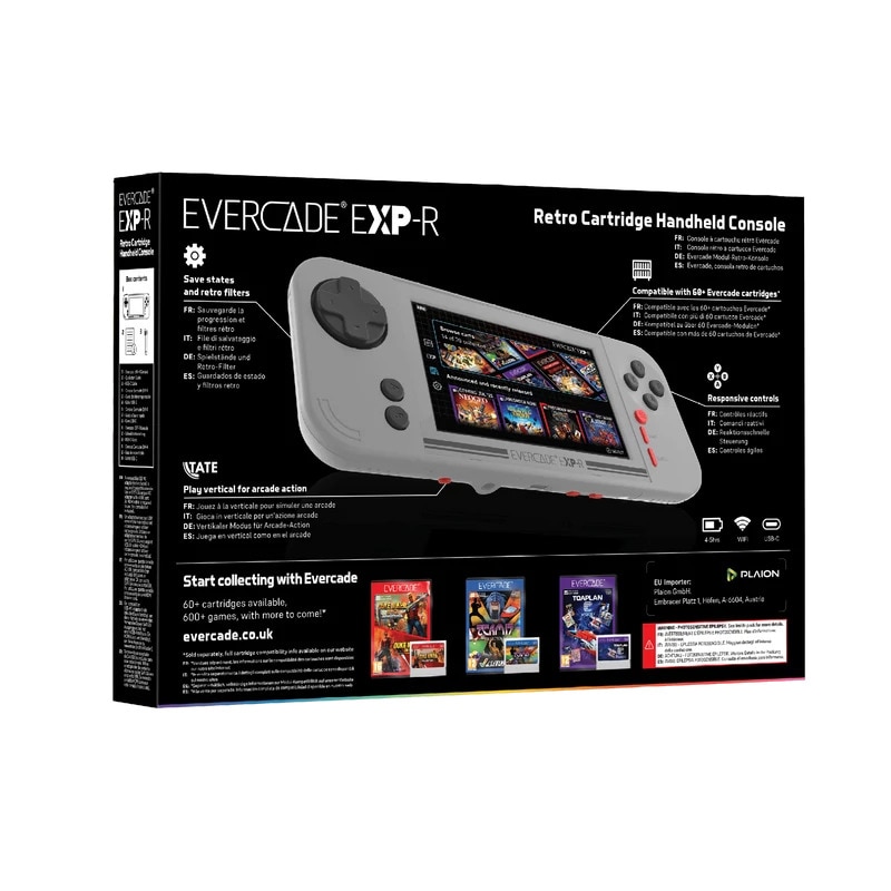Consola de jocuri portabila, Evercade EXP-R Solo, IPS 800x480, Wi-Fi, USB-C, Editie Classic Retro, Colectia Duke Nukem 1