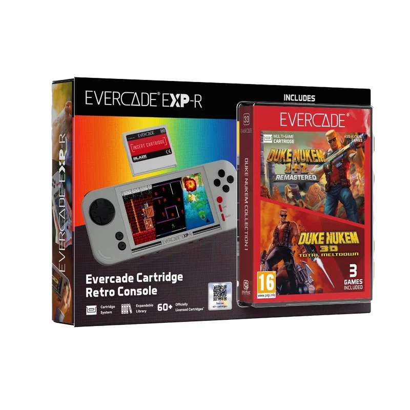 Consola de jocuri portabila, Evercade EXP-R Solo, IPS 800x480, Wi-Fi, USB-C, Editie Classic Retro, Colectia Duke Nukem 1