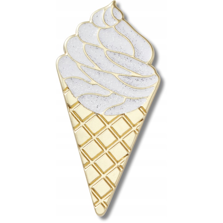 Crocs, Accesoriu incaltaminte Jibbitz, Gold Vanilla Waffle Cone, Multicolor