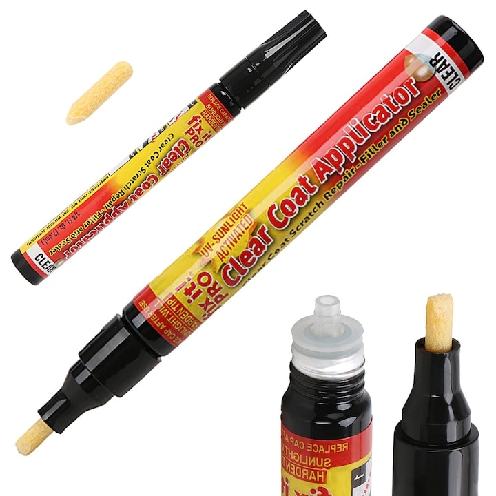 Creion Corector Auto Pentru Zgarieturi, Transparent, Reparare Rapida Caroserie, Activare UV – Fabrilux®