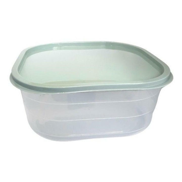 Caserola patrata NET-POL, 2500 ml, verde/transparent