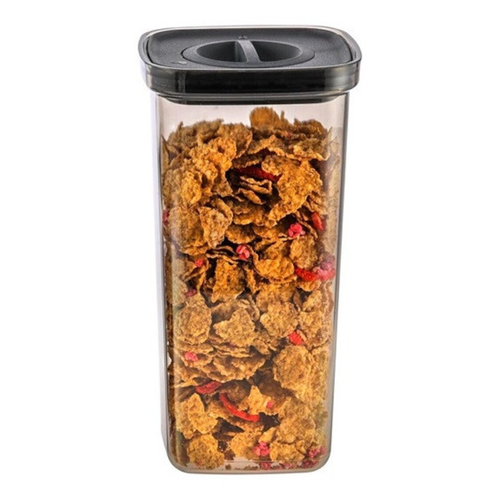 Cutie alimentara hermetica Net-Pol Twist 1,1 l, transparenta, design minimalist