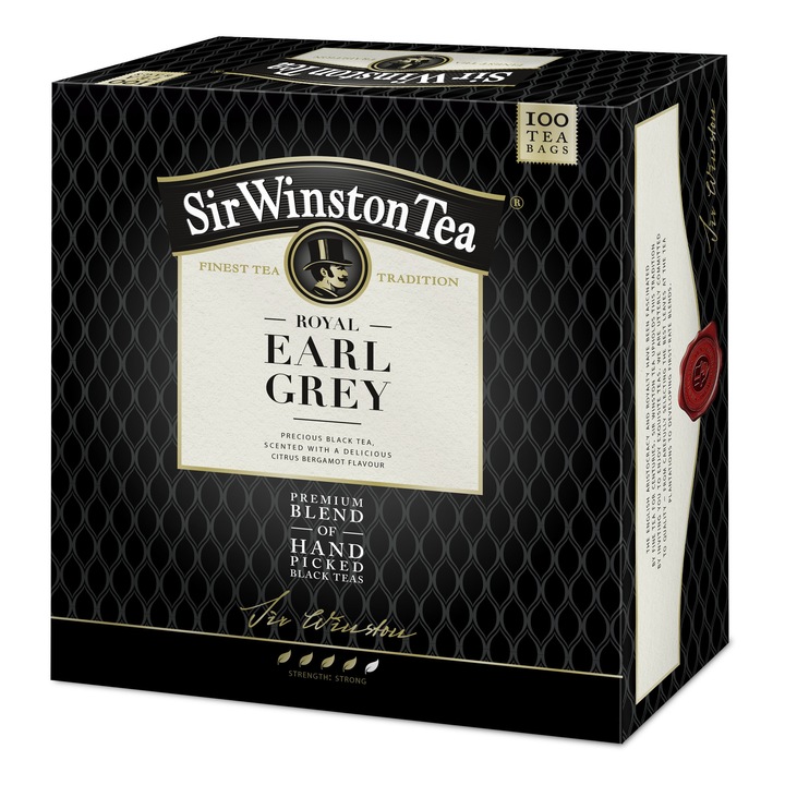 Ceai negru, SIR WINSTON, 100 pliculete x 1.75g, 175g