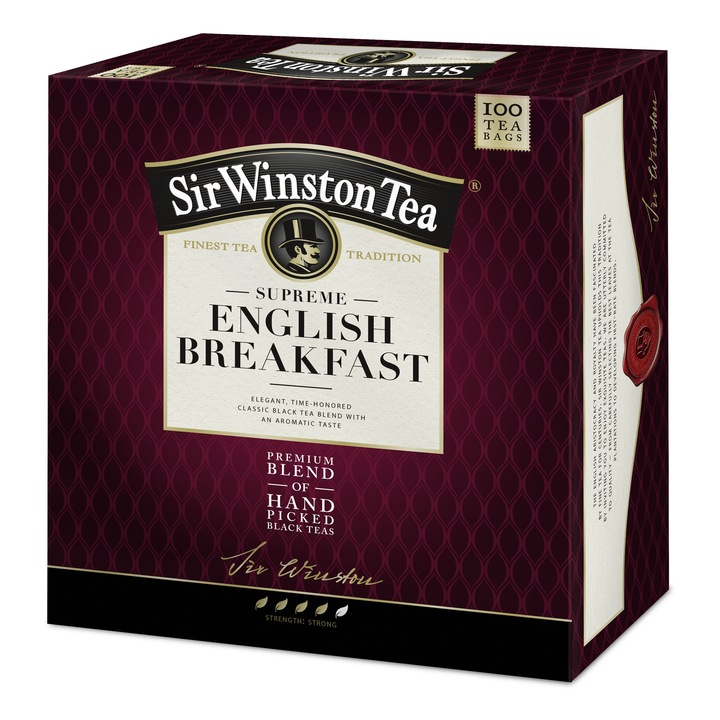 Fekete tea, Sir Winston, 100 filter x 1.80g, ízesített