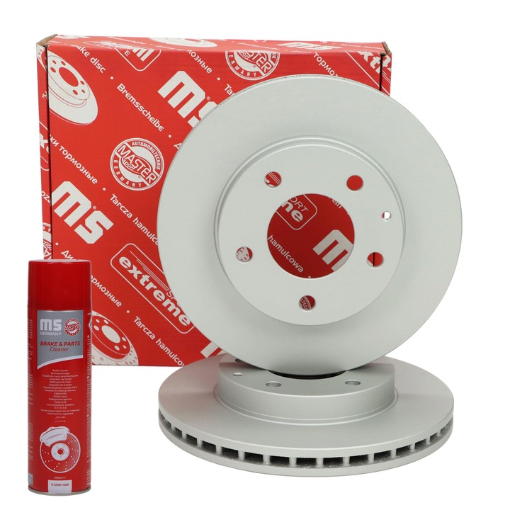 Master Sport Germany féktárcsa készlet, 2 db, 258x48mm, 5 lyuk, első, tisztító spray-vel