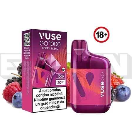 vuse go bg Електронна цигара за еднократна употреба Vuse Go Box 1000 дръпки Berry  Blend /микс боровинки ягоди и малини/ 2% никотин