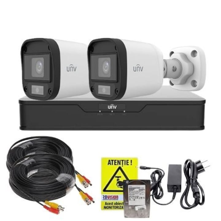 KIT 4 Camere video IP PoE, 4MP, IR 30m, 2.8mm, NVR PoE, SDD 1TB, HIKVISION, FLUXONE – KIT4CHAHIPC-4MPA24IR-SSDT1