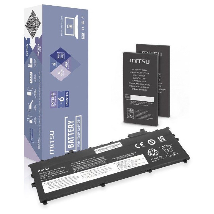 MITSU 01AV430 laptop akkumulátor, 4800 mAh, 11.55V, kompatibilis Lenovo ThinkPad X1 Carbon 5 6, ökológiai