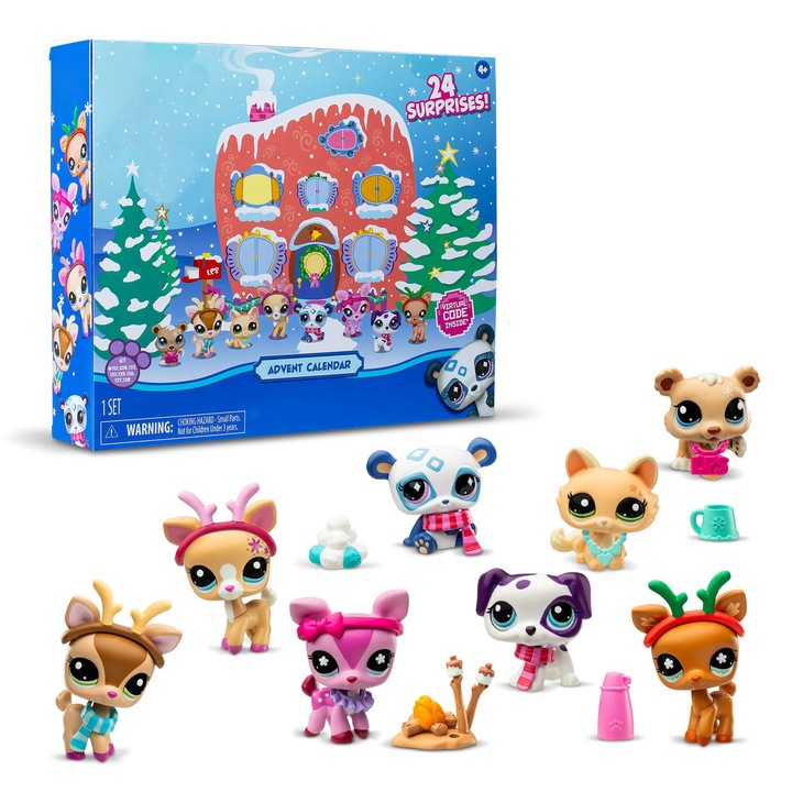Littlest Pet Shop 2025 Adventi Naptár, téli állatos szett, 24 meglepetés, 4 éves kortól