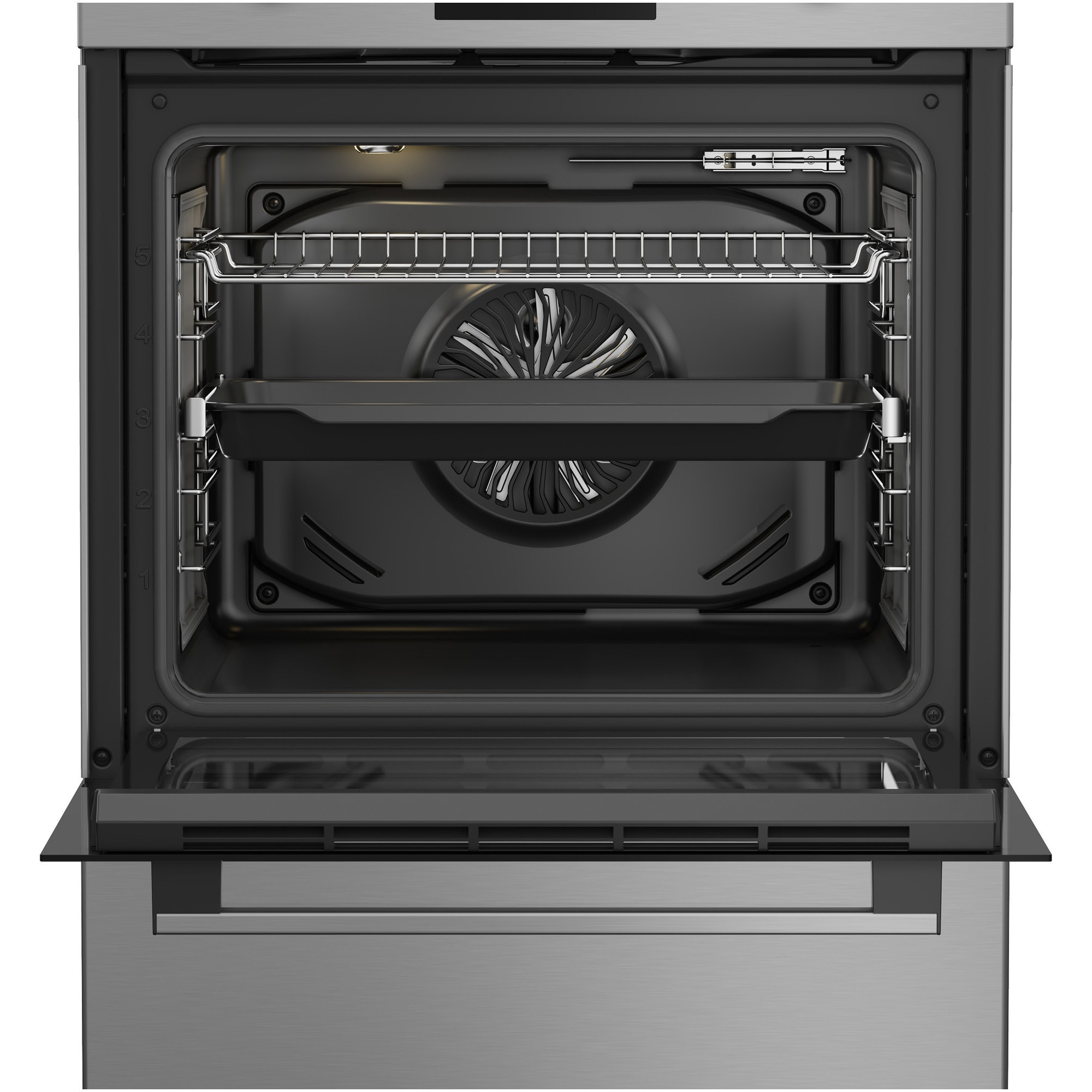Aragaz Beko FBSM69301SXT, Electric, 4 zone de gatit, Booster, Gatire asistata de abur, Timer, Clasa A, 60 cm, Argintiu