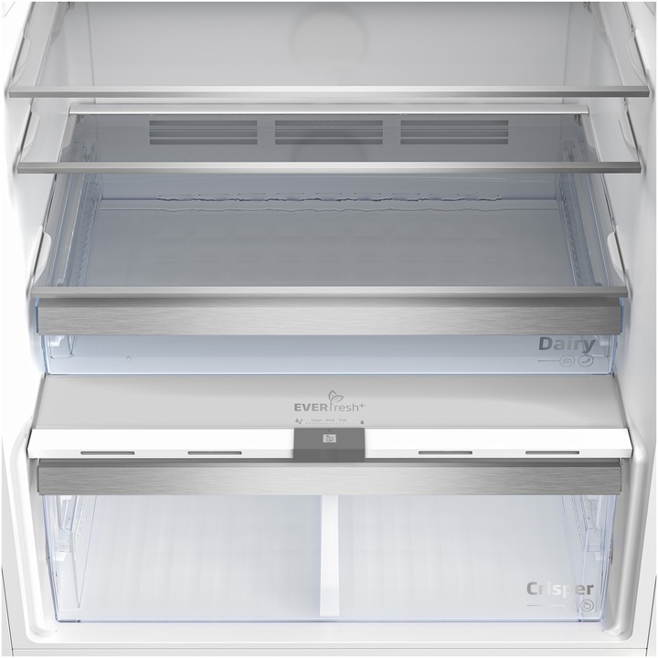 Frigider cu doua usi Beko RDNE650E40DZXBRN1, 630 l, Everfresh+, AeroFlow, Compresor ProSmart Inverter, Dozator apa, Clasa E, H 187,7 cm, Dark Inox