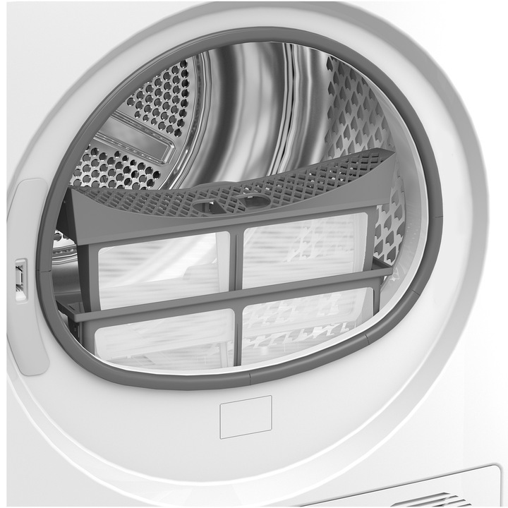 Uscator de rufe Beko BM3T4723WWEU, Pompa de caldura, 7 kg, 15 programe, Clasa D,Motor ProSmart Inverter, EcoSense, Aquawave, Hygienic Drying, Alb