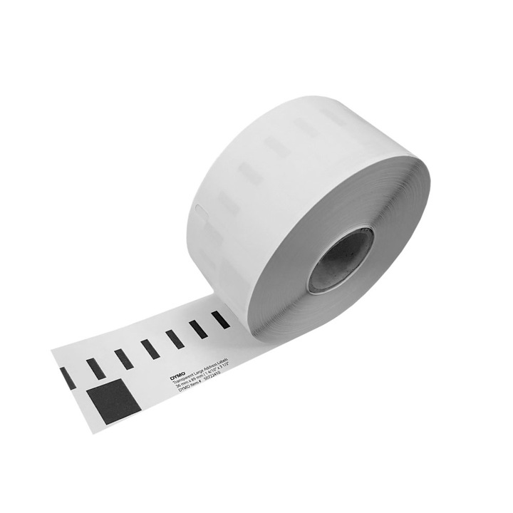 DYMO LabelWriter DY99013, Etikett címke tekercs, Nagy méret 89mmx36mm, Átlátszó műanyag, 1 Tekercs / doboz, 260 Címke / tekercs, S0722410 S0722400 99013