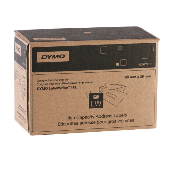 Etichete 89 mm x 28 mm, hartie alba, curierat XXL, DYMO LabelWriter, cod DY 947410