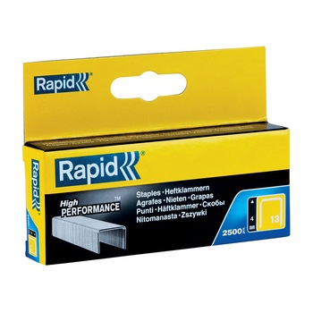 Capse Rapid 13/4 mm, galvanizate, sarma subtire, pentru tapiterie, 2500/cutie carton 11825725 Capse Rapid 13/4 mm, galvanizate, sarma subtire, pentru tapiterie, 2500/cutie carton 11825725