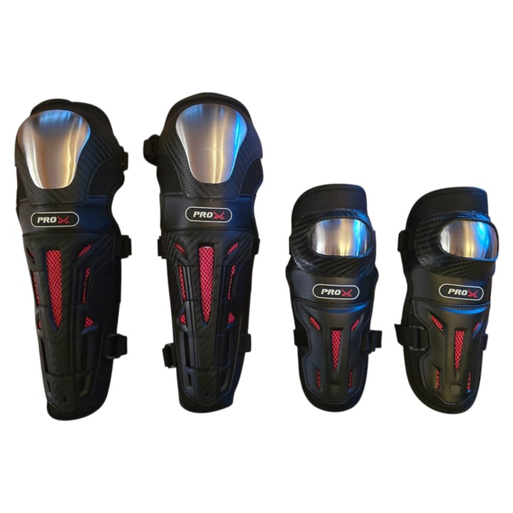 Set Protectii Moto Genunchi si Coate Pro X HJ-18 Metal ATV Moto-Cross Enduro Downhill Quad