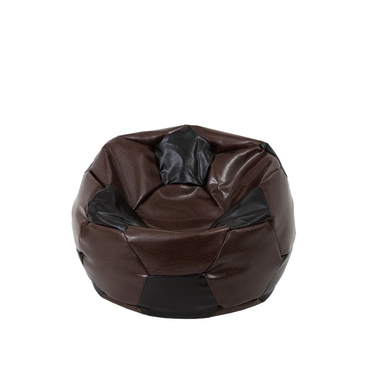 Fotoliu puf Baby Ball - imitatie piele - maro/wenge