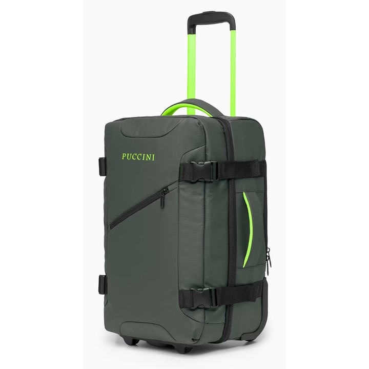 Troler Puccini Colorado, 40l, verde, funcție rucsac