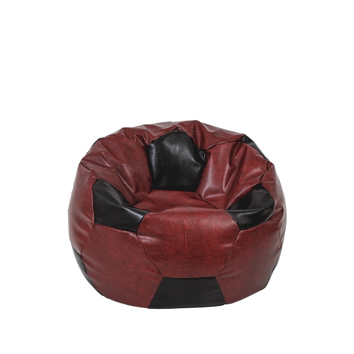 Fotoliu puf Baby Ball - imitatie piele - bordo/wenge