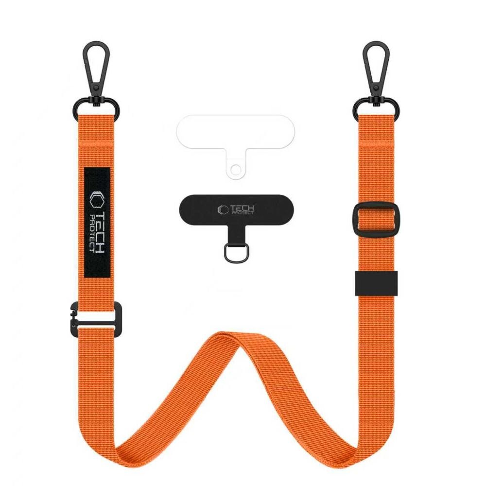 Huse de telefon compatibile Tech-Protect C6S cu Crossbody - cu curea pentru gât și încheietura mâinii, universal, portocaliu